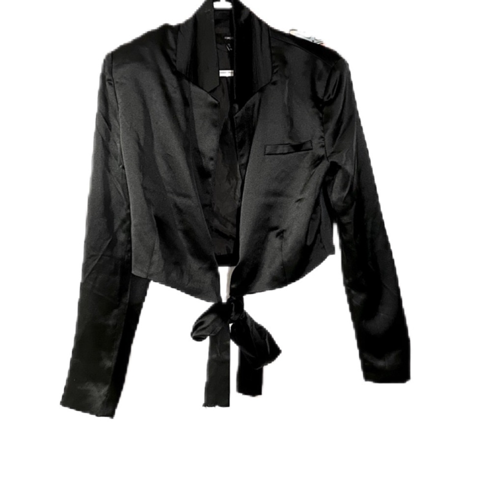 TIE UP SATIN BUSINESS BLOUSE